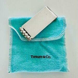 Tiffany & Co. Silver Money Clip with Blue Pouch